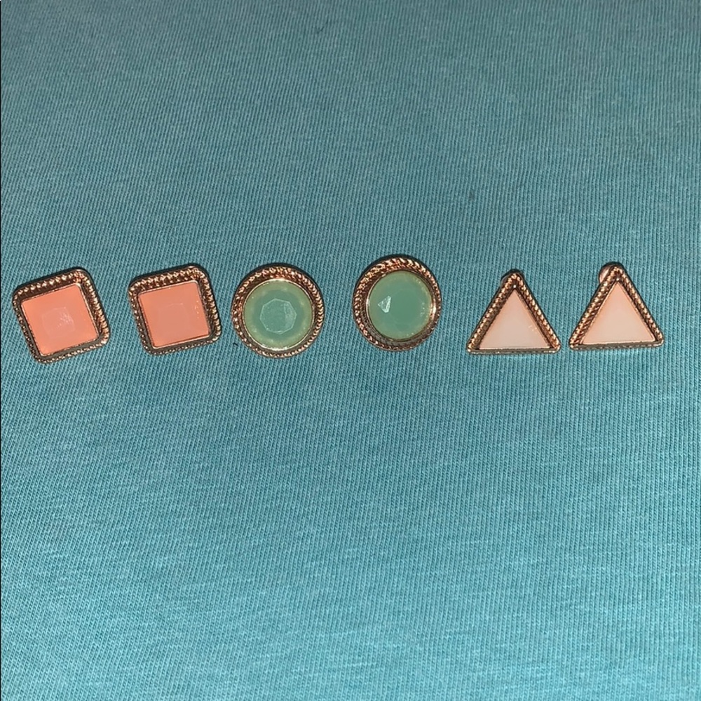 3 pair set of gold earrings